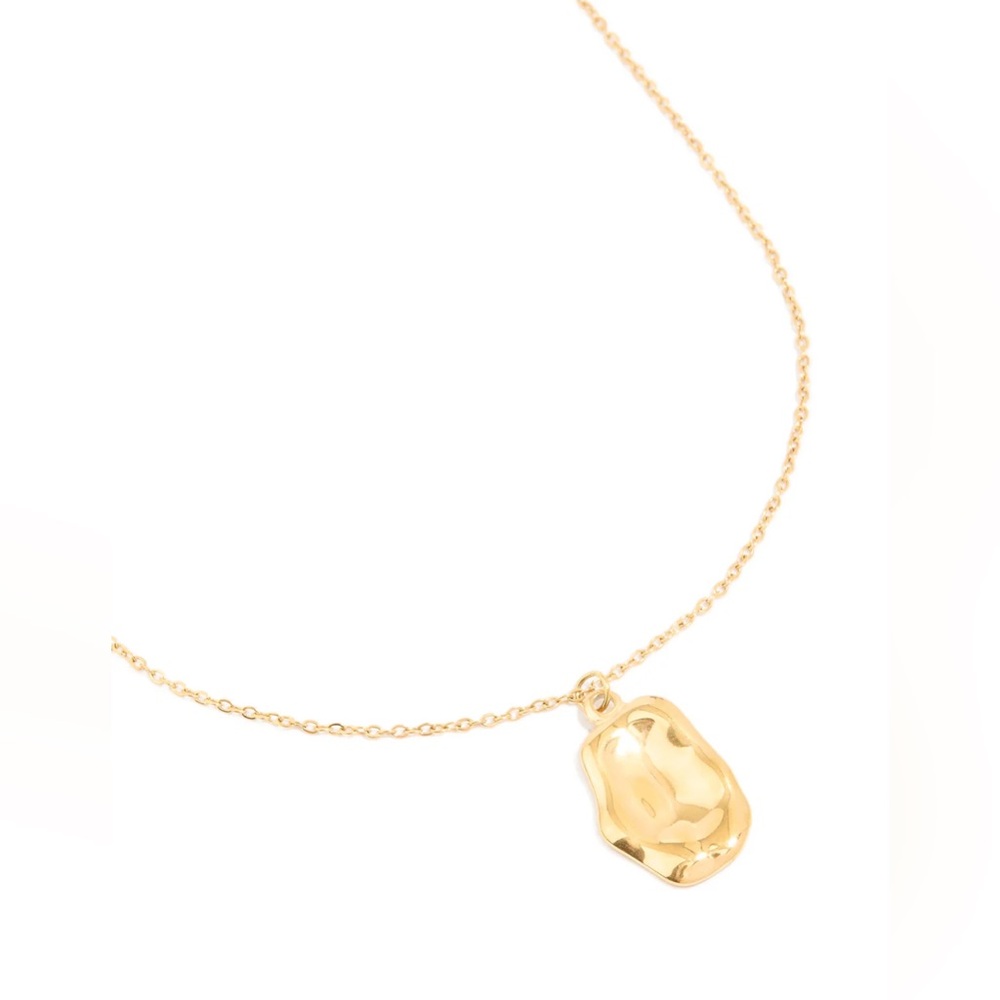 WATERPROOF Gold Plated Stainless Steel Organic Pendant Chain Necklace